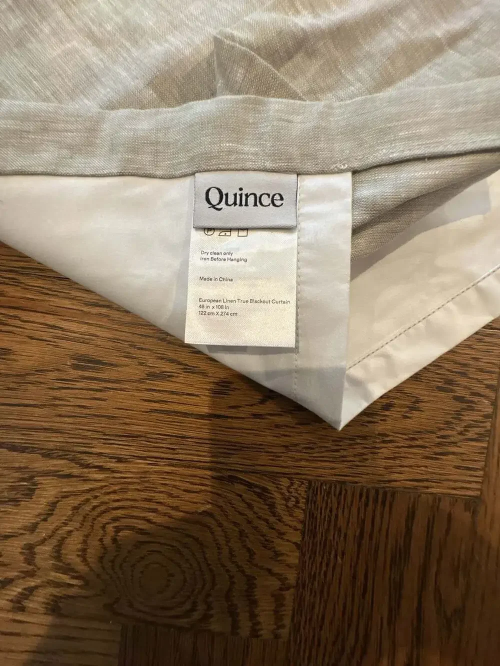 Quince European Linen True Blackout Curtain 48 in x 108 in Sage green heather